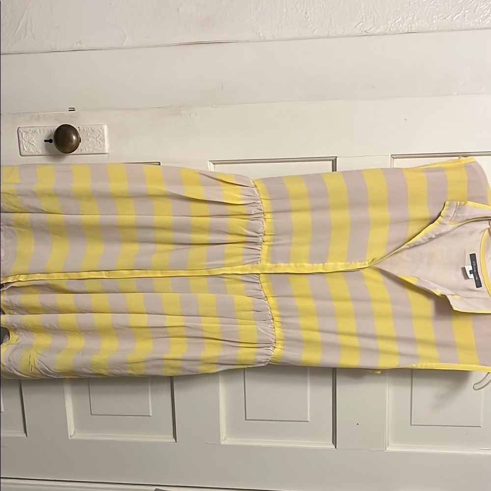 Yellow and White Striped Dress